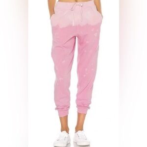 La Detresse Jogger Sweatpants Pink Tie Dyed Ombre Distressed Women’s Size Large